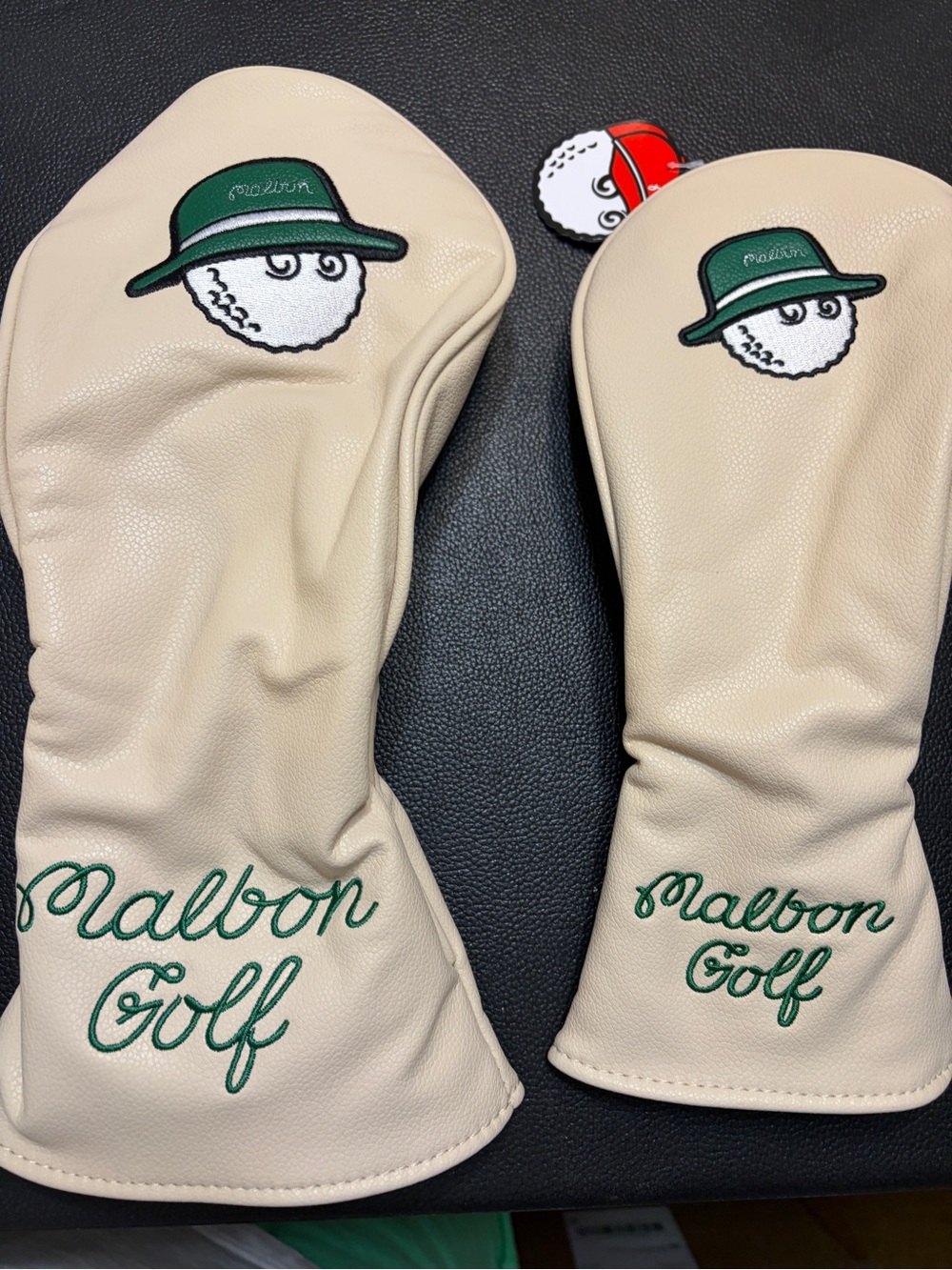 MALBON Golf  Driver and 3 Wood Head covers TAN
